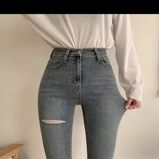 [BUNJANG] High-Waist Skinny Jeans / 하이웨스트 스키니 청바지
