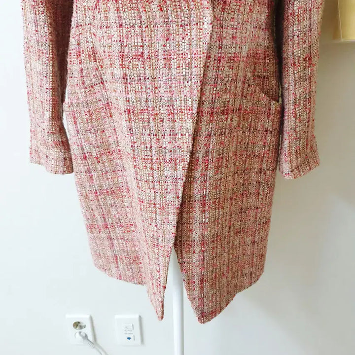 [BUNJANG] Minimum Tweed Coat (Size 66) - Pink / 미니멈 트위드코트 66 핑크