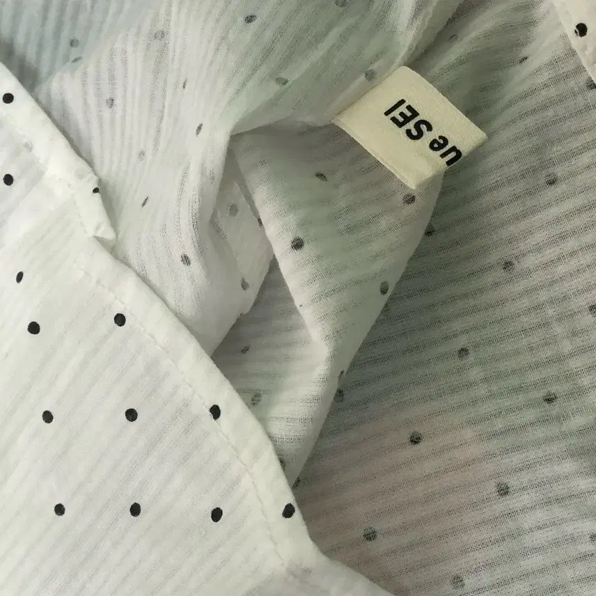 [BUNJANG] Dot Pattern Short Sleeve Blouse / 물방울 도트 반팔 블라우스 셔츠 착용1회