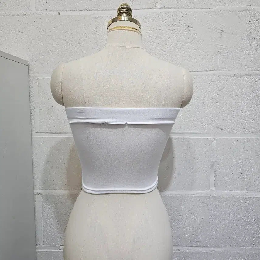 [BUNJANG] Basic White Bra Top / 뒷밴딩 쫀쫀 브라탑- 화이트