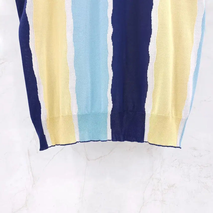 [BUNJANG] Prada Logo Stripe Polo Knit / 48 / 프라다 로고 스트라이프 폴로 니트 UMB335