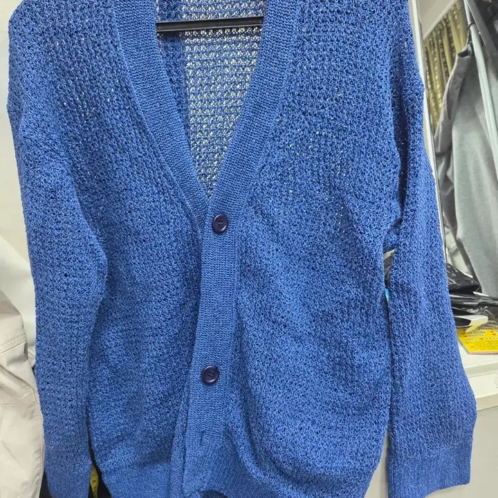 [BUNJANG] TIME Blue Knit Cardigan / TIME 타임 블루 니트 가디건