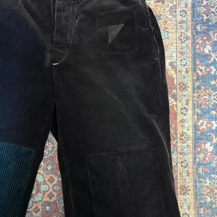 [BUNJANG] Polo Black Corduroy Patchwork Pants / 폴로 블랙 코듀로이 패치 워크 팬츠