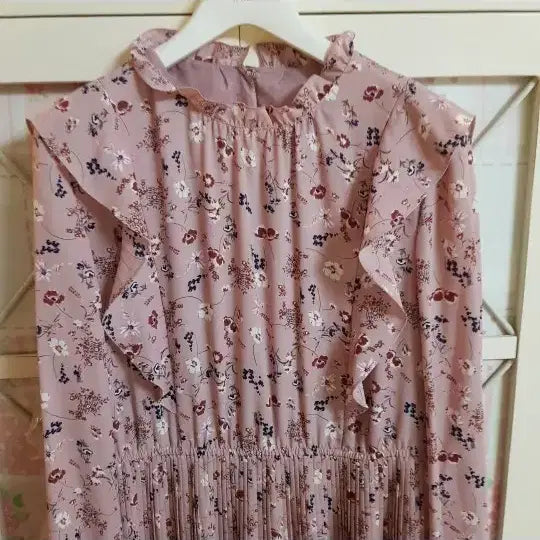 [BUNJANG] Floral Ruffle Long Dress (Size 55) / 프릴 롱원피스/55