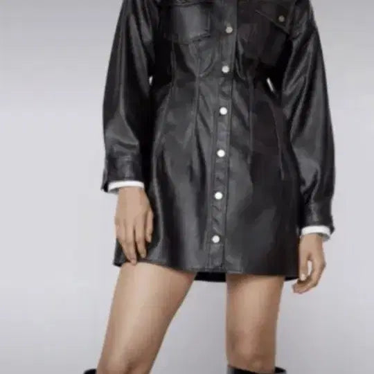 [BUNJANG] ZARA Leather Mini Dress / 자라 레더원피스/55