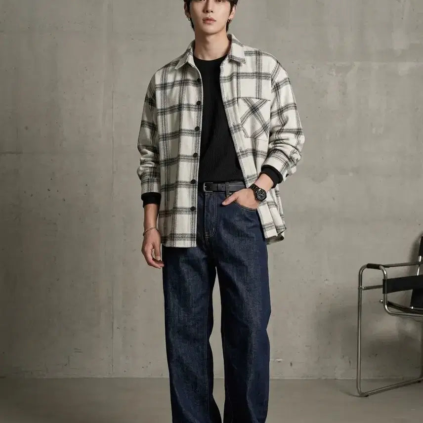 [BUNJANG] ETHOS Oversized Tartan Check Flannel Shirt / ETHOS 에토스 오버핏 타탄 체크 플란넬 셔츠
