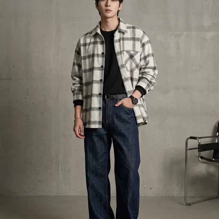 [BUNJANG] ETHOS Oversized Tartan Check Flannel Shirt / ETHOS 에토스 오버핏 타탄 체크 플란넬 셔츠