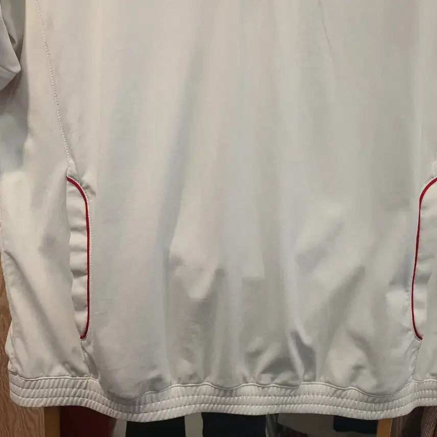 [BUNJANG] Adidas Red Tri-Stripe Half Zip T-shirt / 아디다스 레드 삼선 하프 집업 반팔 (105/O사이즈)