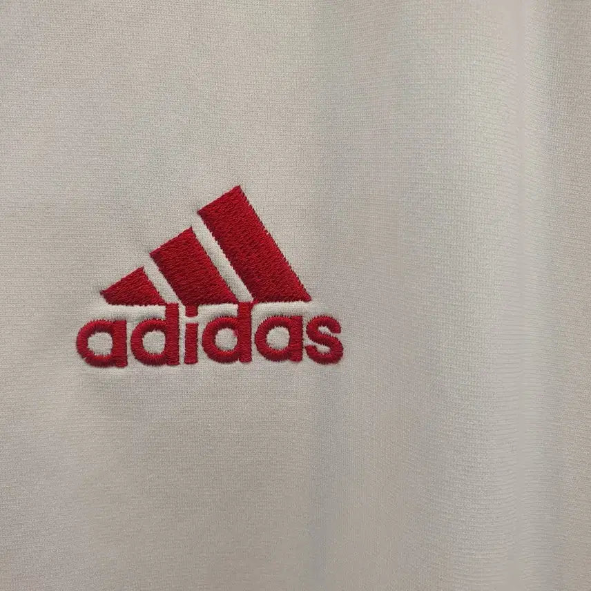 [BUNJANG] Adidas Red Tri-Stripe Half Zip T-shirt / 아디다스 레드 삼선 하프 집업 반팔 (105/O사이즈)