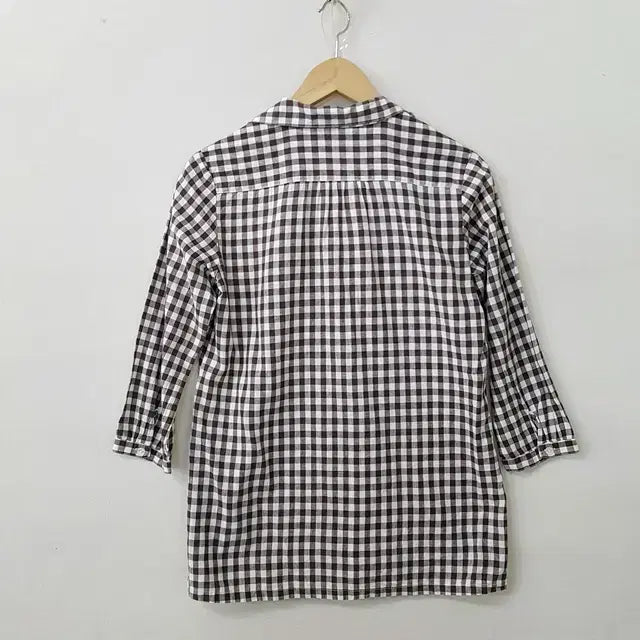 [BUNJANG] MUJI Linen Check Shirt Brown / 무인양품 MUJI 린넨 체크 셔츠 브라운