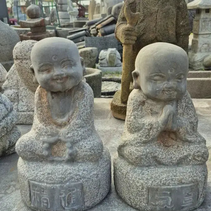 [SOLD OUT] 돌 석재 동자상 조각상 2개