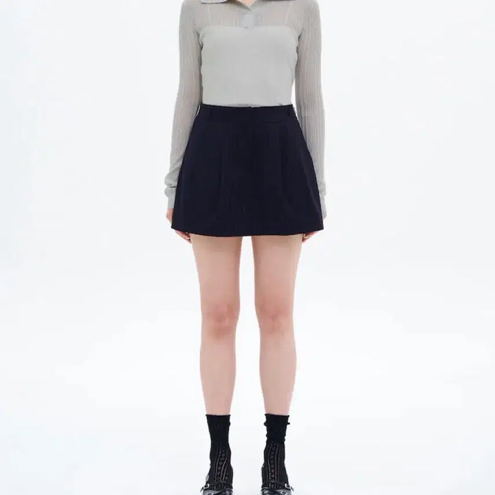 [BUNJANG] Ribbed Sheer Collar Knit Top / 골지 시어 칼라 니트