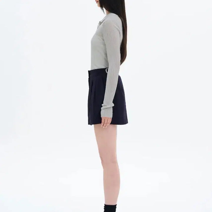 [BUNJANG] Ribbed Sheer Collar Knit Top / 골지 시어 칼라 니트