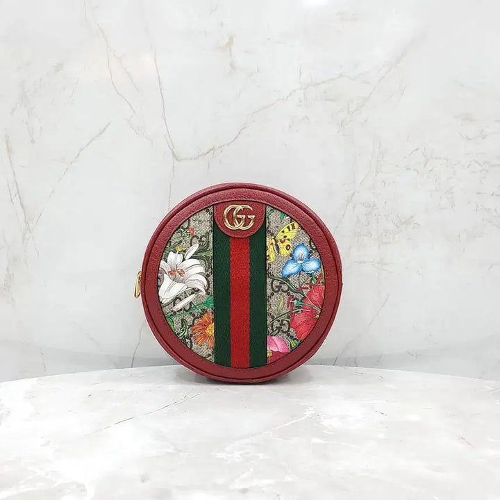 [BUNJANG] Gucci GG Web Ophidia Flower Mini Backpack / 구찌 GG 웹 오피디아 플라워 라운드 미니 백팩 598661