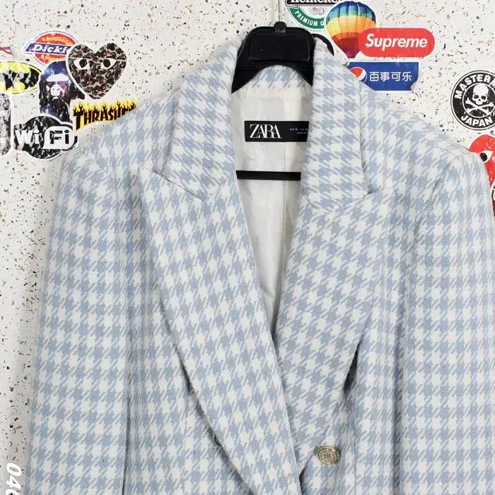 [BUNJANG] ZARA Houndstooth Wool Double Jacket / 여성M / 자라 쿨톤 하운드체크 모직 더블자켓BL 11-2