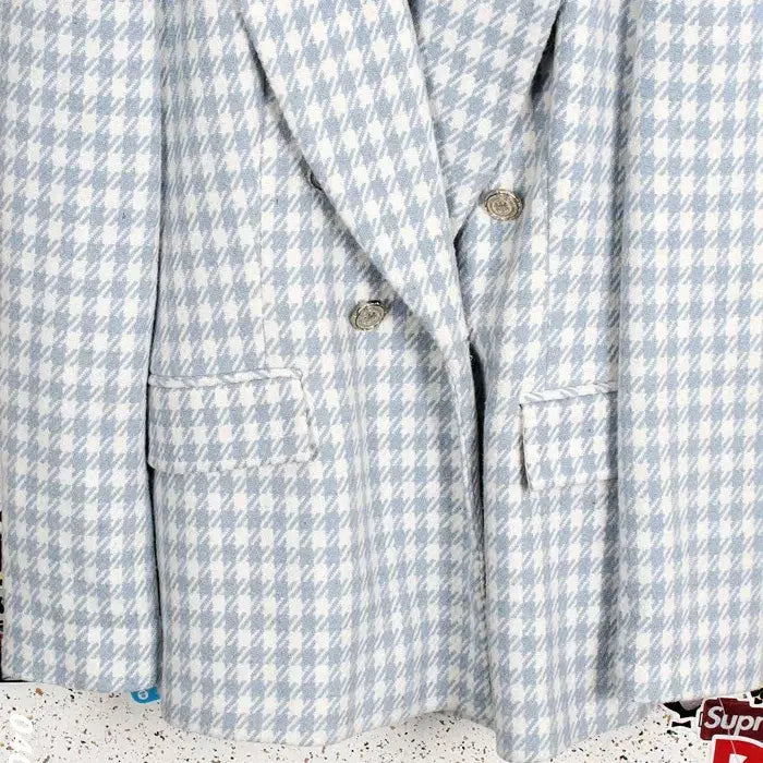 [BUNJANG] ZARA Houndstooth Wool Double Jacket / 여성M / 자라 쿨톤 하운드체크 모직 더블자켓BL 11-2