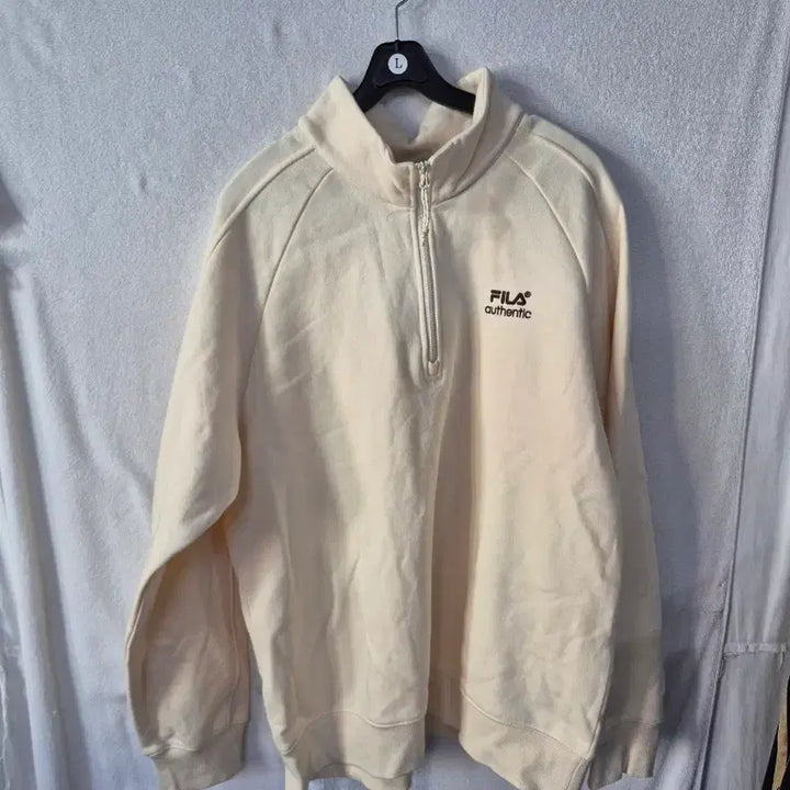 [SOLD OUT] XL 휠라 FILA 하프집업 맨투맨 아이보리