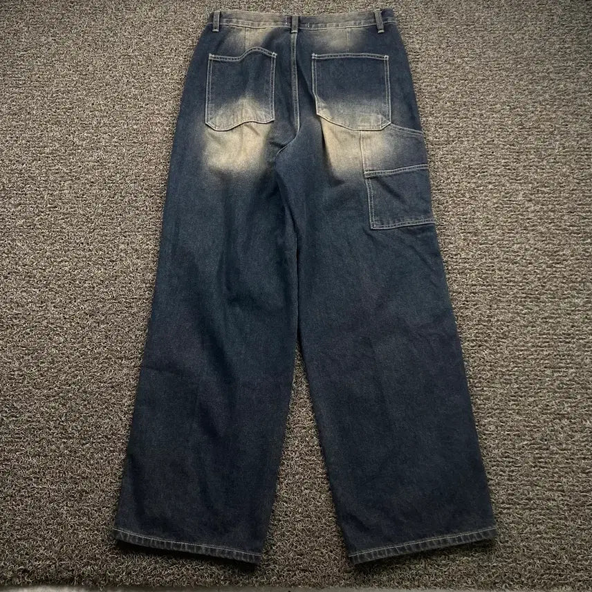 [BUNJANG] Vintage Double Knee Carpenter Denim Pants / Vintage 빈티지 워싱 더블니 카펜터 데님팬츠