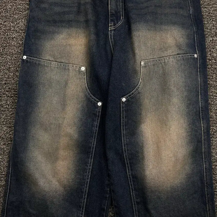 [BUNJANG] Vintage Double Knee Carpenter Denim Pants / Vintage 빈티지 워싱 더블니 카펜터 데님팬츠