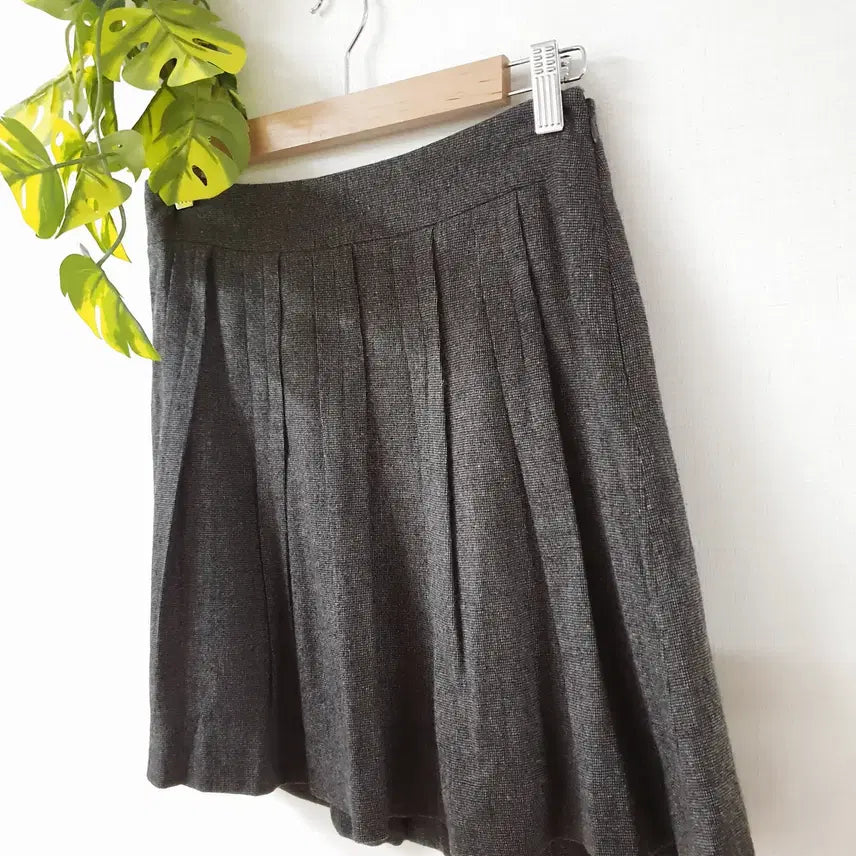 [BUNJANG] KEITH Pleated Skirt - Gray / KEITH 키이스 4부 주름스커트 55 그레이