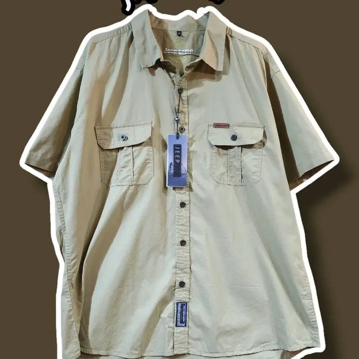 [SOLD OUT] XL/ Jeep 지프 반팔 워크셔츠 베이지 새상품 /0416