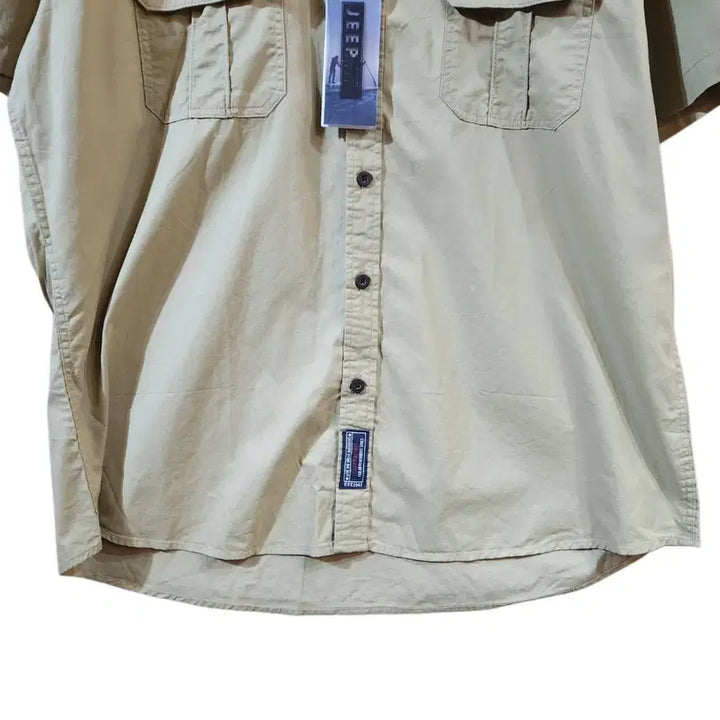 [SOLD OUT] XL/ Jeep 지프 반팔 워크셔츠 베이지 새상품 /0416