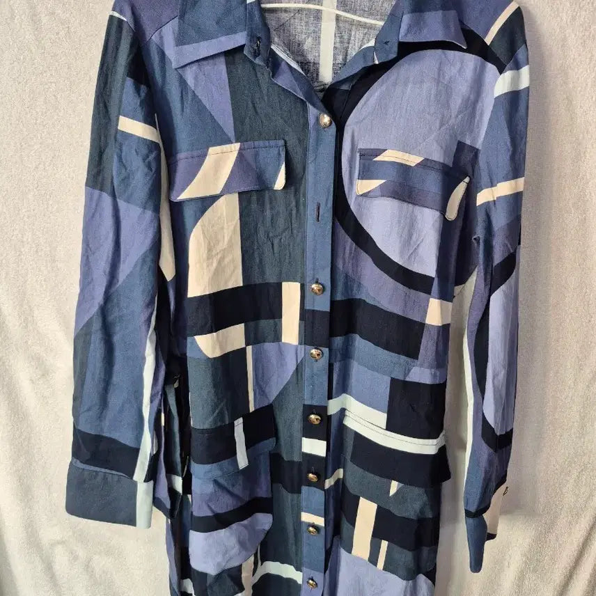 [BUNJANG] ZARA Pattern Long Shirt Dress / S 자라 ZARA 패턴 롱 셔츠 원피스