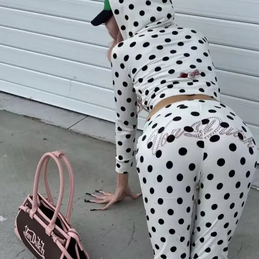 [BUNJANG] Von Dutch Velour Dot Set-up / Von dutch 벨루아 도트 셋업