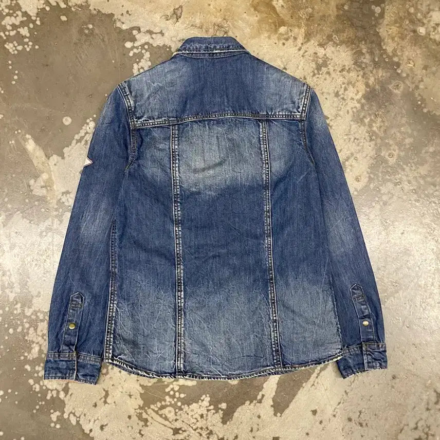 [BUNJANG] Jeep Washed Denim Jacket / Jeep  패치 워싱 데님 자켓