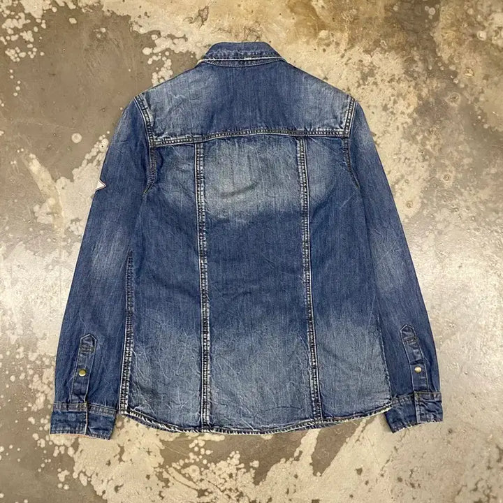 [BUNJANG] Jeep Washed Denim Jacket / Jeep  패치 워싱 데님 자켓