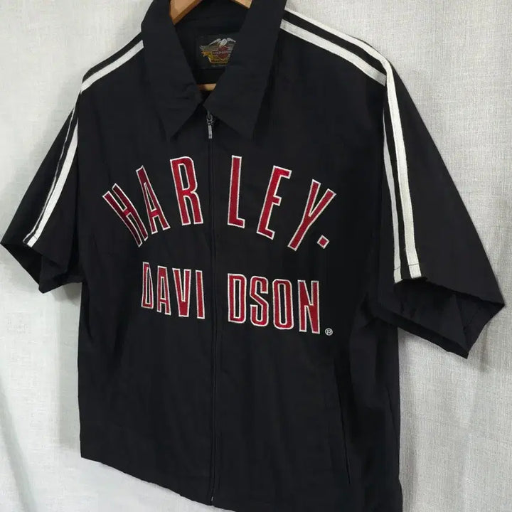 [BUNJANG] Harley Davidson Linen 100% Short Sleeve Zip-Up Jacket / 할리데이비슨 여름 마 린넨 100프로 반팔 집업 자켓 바람막이 조끼 가디