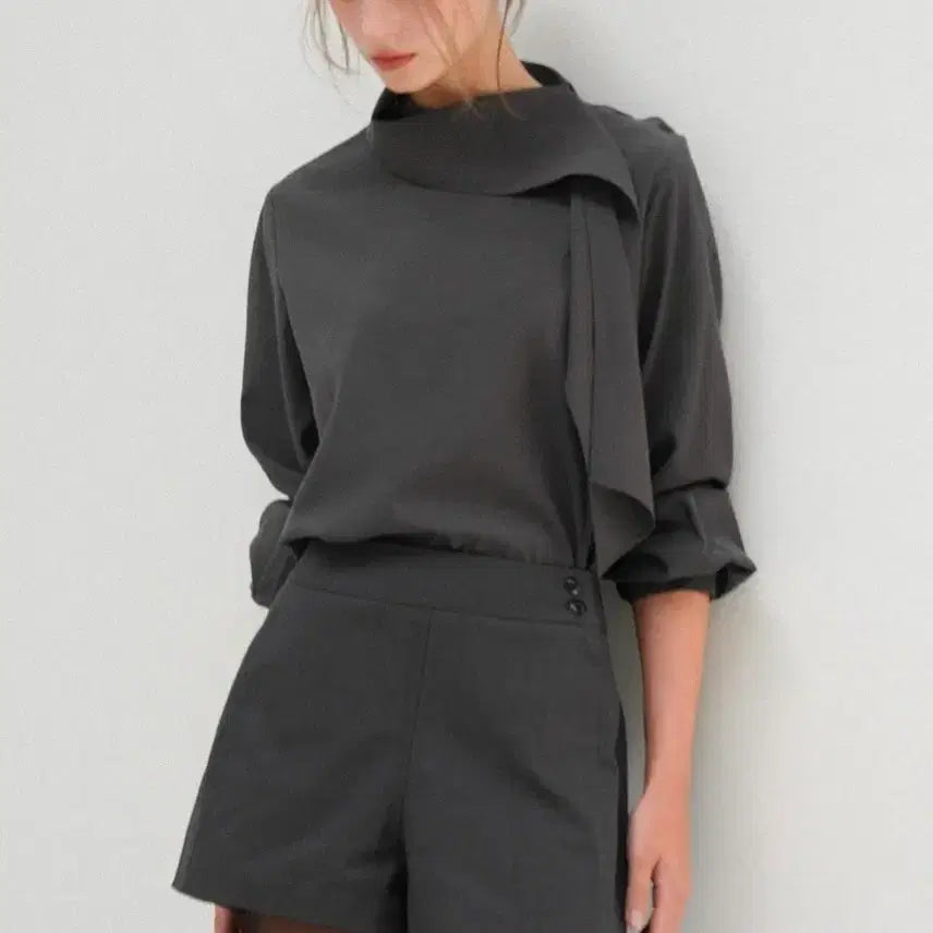 [SOLD OUT] 프렙포더 Curve scarf blouse