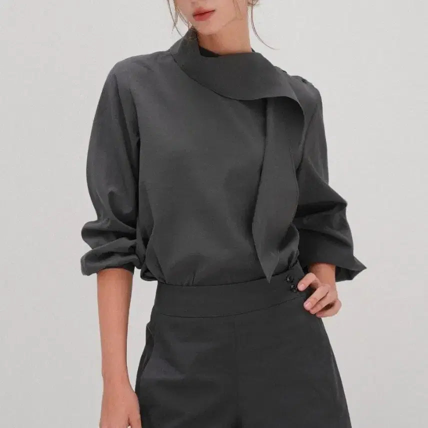 [SOLD OUT] 프렙포더 Curve scarf blouse