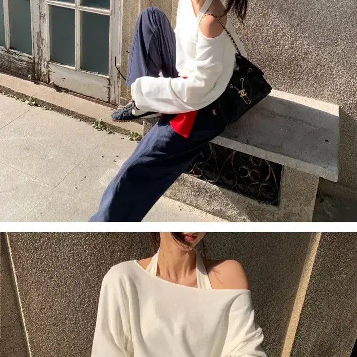 [BUNJANG] Luvmiu White MTM Sweatshirt / LUVMIU 루프 MTM 화이트 맨투맨 판매합니다!