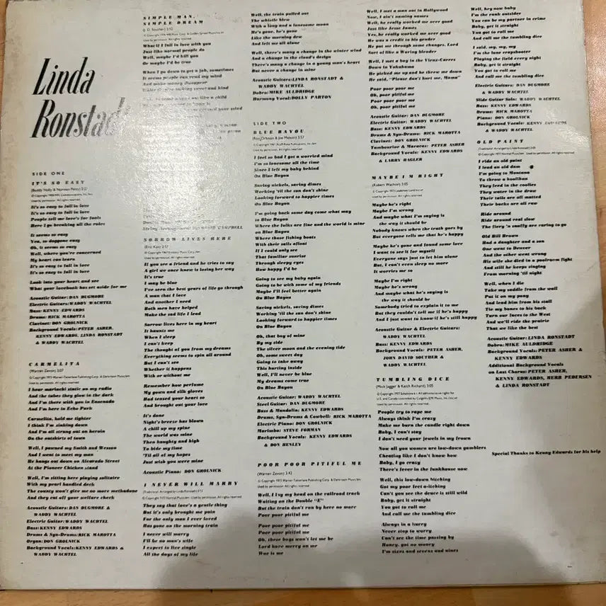 [BUNJANG] Linda Ronstadt Simple Dreams LP / 린다 론스태드 lp