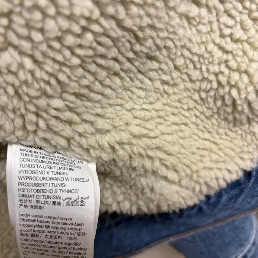 [BUNJANG] Calvin Klein Denim Sherpa Jacket L / 캘빈클라인 데님 쉐르파 자켓 L