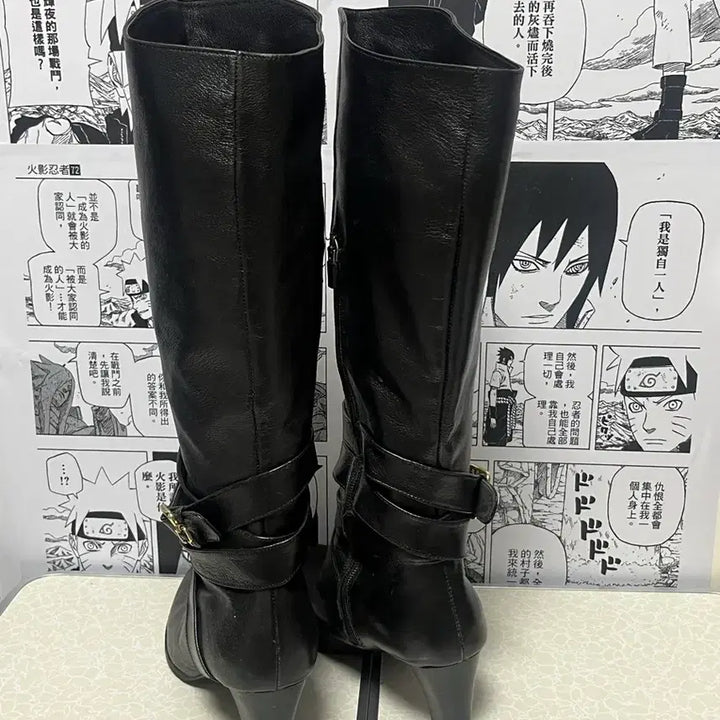 [BUNJANG] Vintage Real Leather Velcro Long Boots / 빈티지 리얼 레더 벨크로 롱 부츠