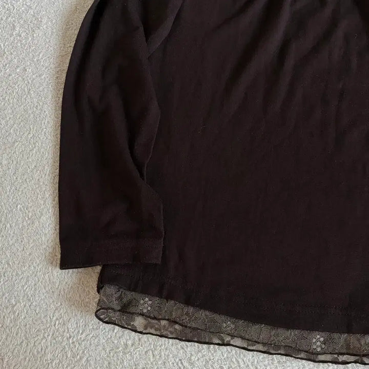 [BUNJANG] Vintage Brown Lace Hem Inner Top / 일본빈티지 브라운 하단 레이스 이너 탑
