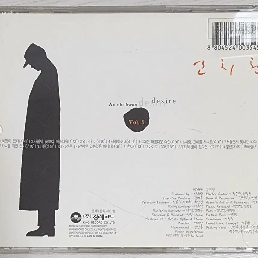 [BUNJANG] Ahn Chi Hwan 5th Album <Desire> CD / [CD] 안치환 5집 앨범 <desire>