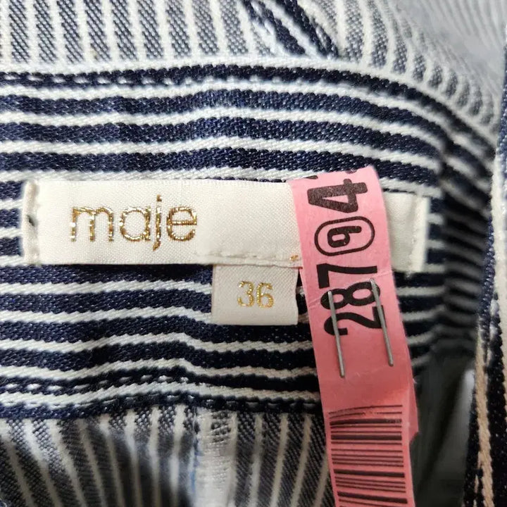 [BUNJANG] Maje Ritano Stripe Overall Skirt / maje 리타노 스트라이프 오버롤 스커트 36