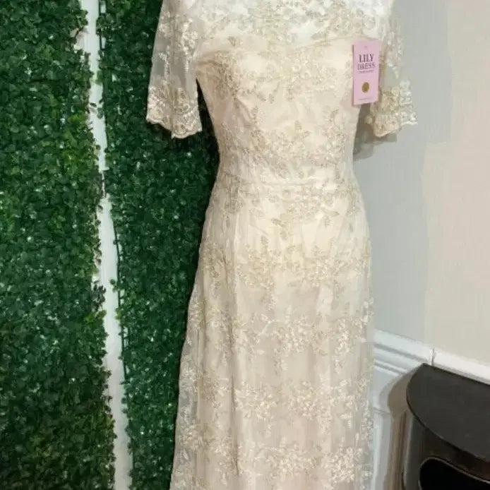 [BUNJANG] Bridal Shower Lace Long Dress / 브라이덜샤워 원피스