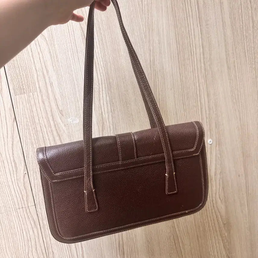 [BUNJANG] Brown Leather Shoulder Bag / 브라운 버클 소가죽 숄더백