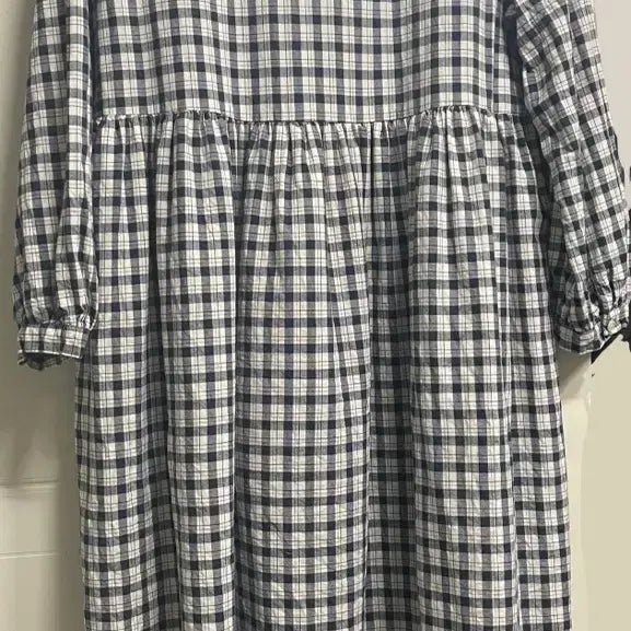 [BUNJANG] Blue Checkered Long Dress / 아메카지 느낌 파란 체크 원피스 77도 넉넉