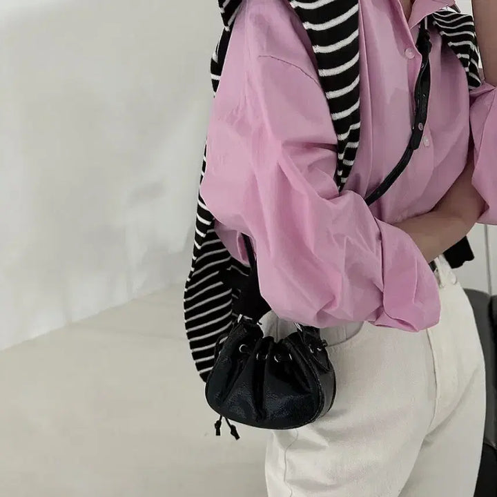 [BUNJANG] Micro Mini Drawstring Crossbody Bag / 마이크로 미니 복조리 크로스백