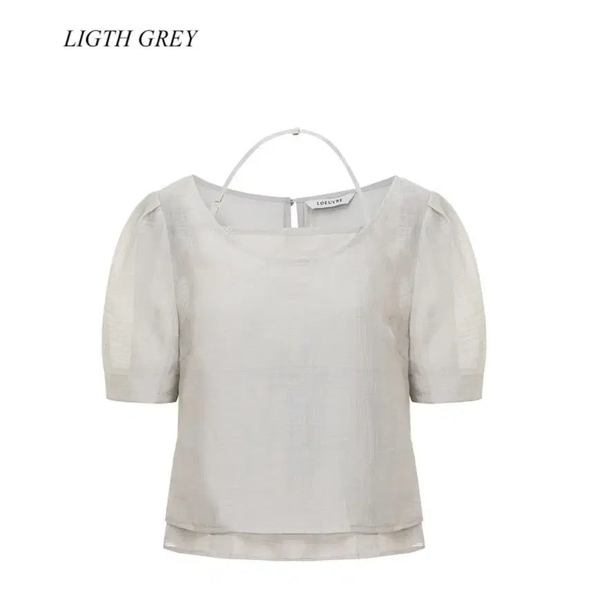 [SOLD OUT] 루에브르 홀터넥 레이어드 블라우스 (s) light grey