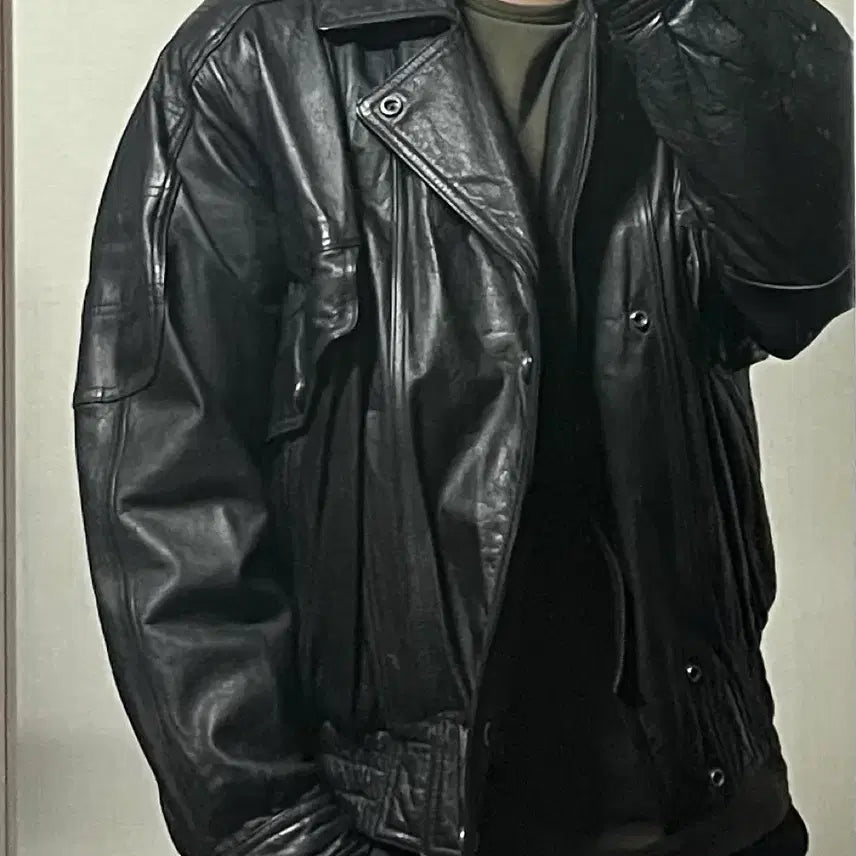 [BUNJANG] Unionbay Leather Bomber Jacket / 유니온베이 소가죽 봄버 자켓