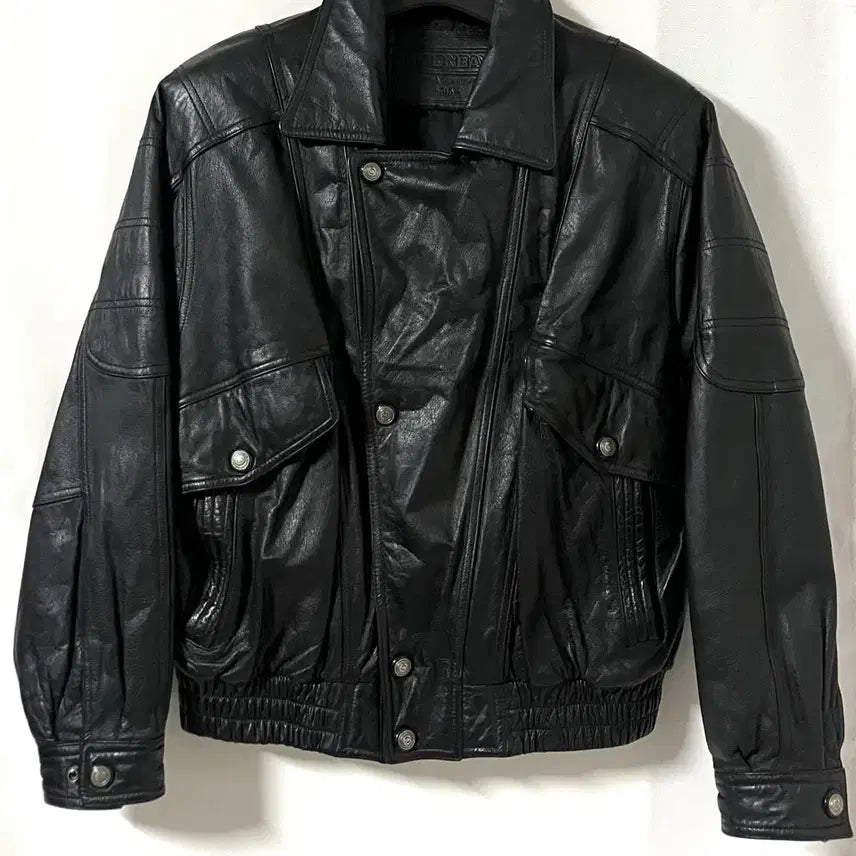 [BUNJANG] Unionbay Leather Bomber Jacket / 유니온베이 소가죽 봄버 자켓