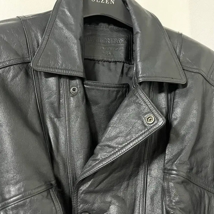 [BUNJANG] Unionbay Leather Bomber Jacket / 유니온베이 소가죽 봄버 자켓