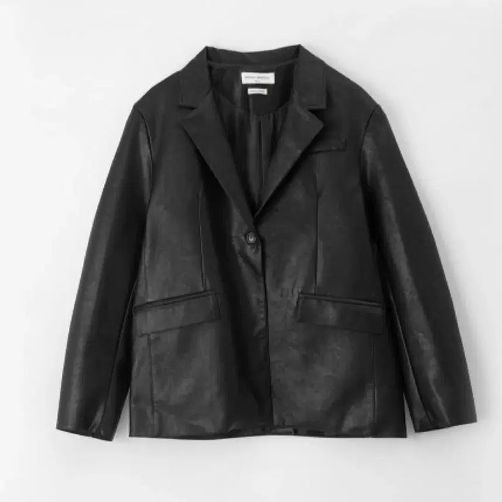 [BUNJANG] BrendaBrendon Black Leather Blazer / 브렌다브렌든 블랙 레더자켓 artificial leather 블레이저