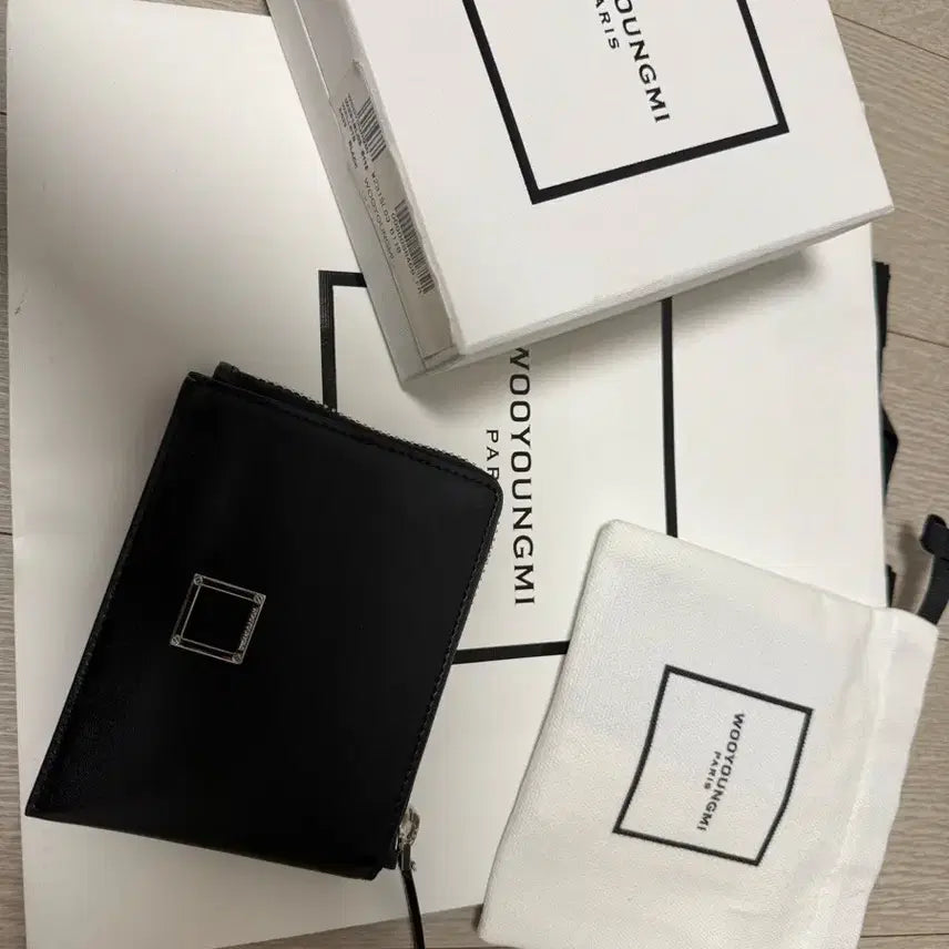 [BUNJANG] Wooyoungmi Black Square Wallet / 우영미 블랙 스퀘어 지갑 풀구성 판매